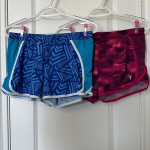 Old Navy Active 3” Blue and Pink Running Shorts Bundle